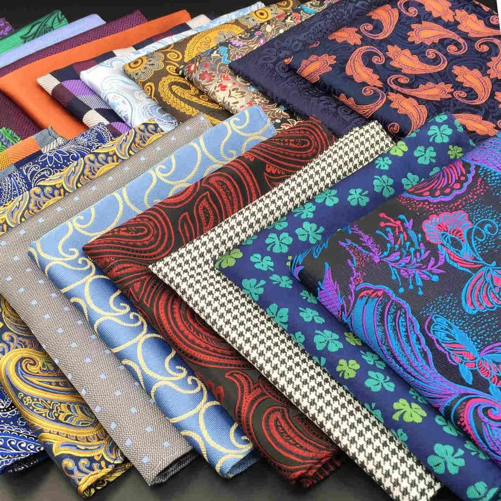 Серый Пейсли синий цветочный мужской карманный квадратный Модный Шелковый