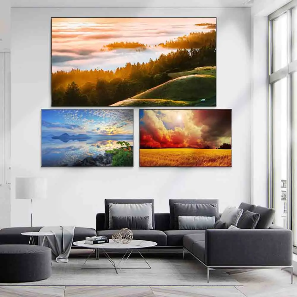 

Landscape oil painting cloud sea sunset art canvas painting living room corridor office home decoration mural
