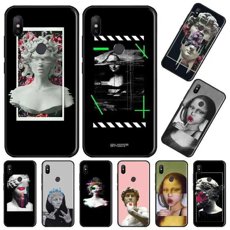 

David Medusa Mona Lisa Art Phone Case For Xiaomi Redmi note 4 4X 8T 9 9s 10 K20 K30 cc9 9t pro lite max