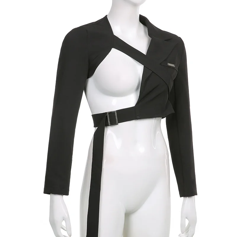 Женский Регулируемый пиджак Goth темно-черный в стиле ретро весна-осень 2021 - купить