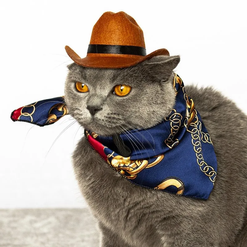 

Dog Fashion Western Cowboy Hat Outdoor Sports Sun Hats Festival Party Dress Up Cat Supplies Pet Outfit Accessories