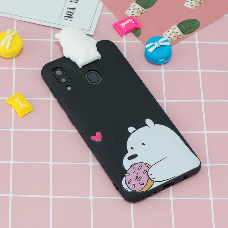 3D кролик медведь стенд игрушки мультфильм чехол для samsung A20 A20E Единорог кукла Galaxy |