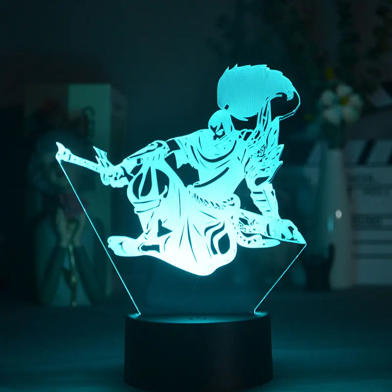 

League of Legends LoL Heros Table Lamp Bedroom 7 Color Changing Child Kids Games The Unforgiven Yasuo LED Night Light Gadget
