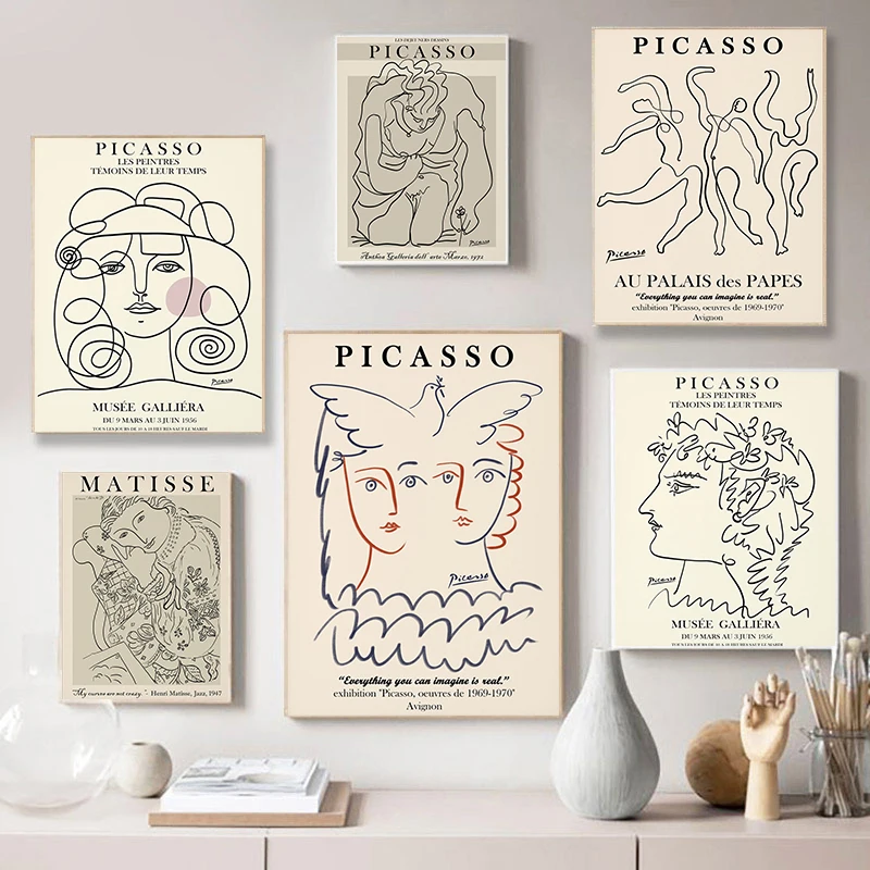 

Nordic Picasso Matisse Abstract Girl Canvas Painting Wall Art Decoration Cuadros Posters and Prints Home Decor Pictures