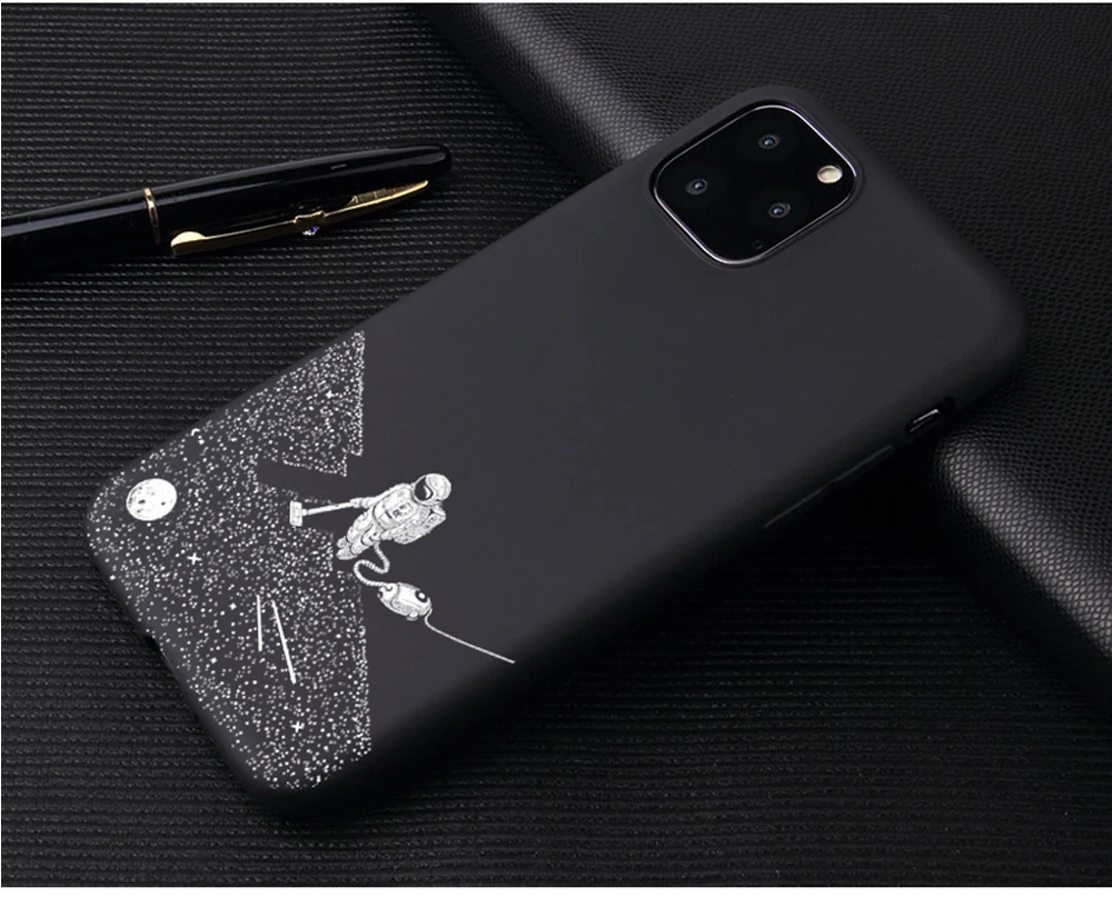 Чехол для телефона с изображением космонавта Луны, космонавта для iphone 7, 8, X, чехол для iphone 6, 7 plus, XR, XS, 11Pro, Max, планета, звезда, матовый мягкий чехол