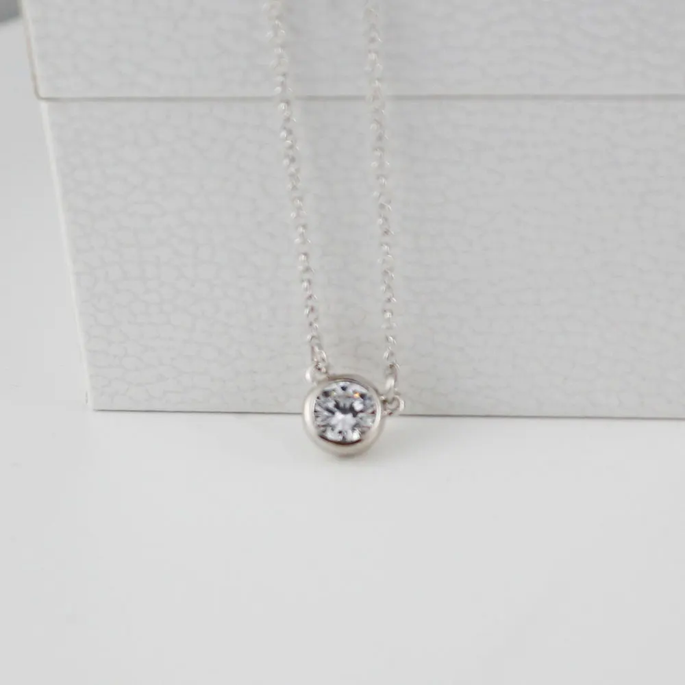 

KT Real 925 Jewelry Luxury LOGO Necklaces1:1High Quality Classic Sparkling Bubble Pendant Necklaces TIF Jewelry Woman