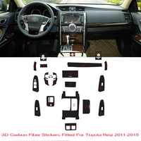 car styling new 3d carbon fiber car interior center console color change molding sticker decals for toyota reiz 2011 2015