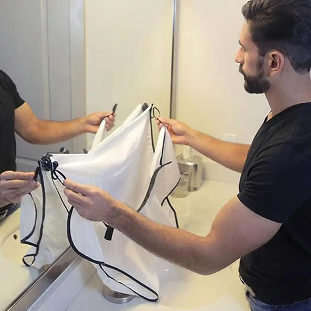 

Man Bathroom Apron Male Beard Hair Shave Beard Catcher Waterproof Floral Cleaning Protector Household Cloth U1J3