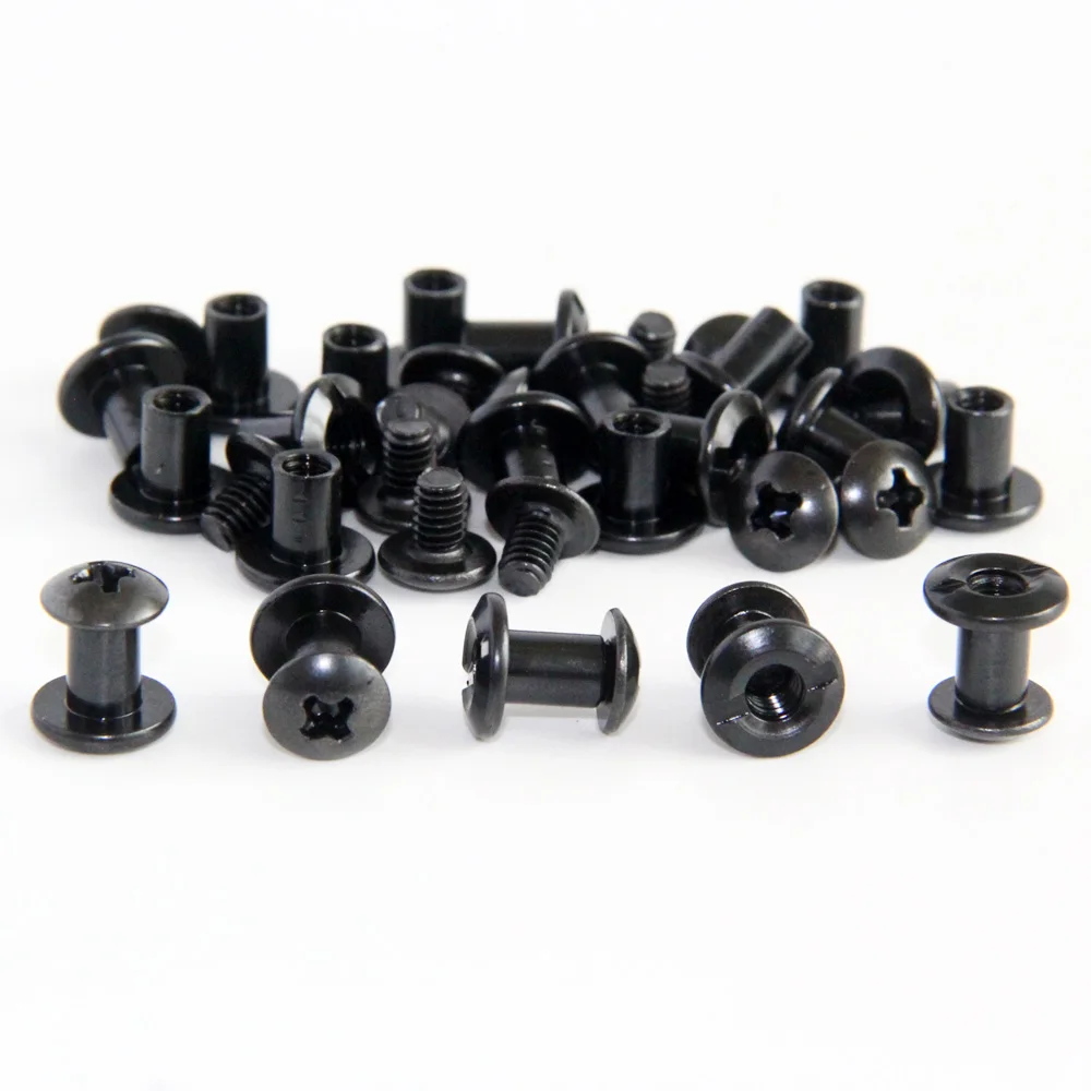 

24pcs Black Tactical Chicago Screws Slotted Posts and Cross Head Screw DIY Kydex Leather Holster Sheath
