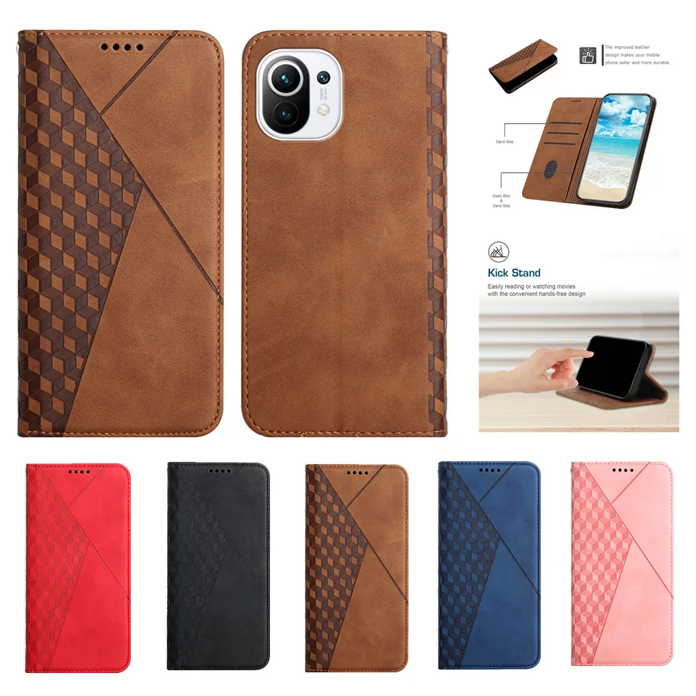 

Card Slots Phone Cases for Xiaomi Mi 11 10T Lite Poco M3 F3 Redmi K40 9A Note 9S 10S Coque Flip Leather Wallet Shockproof Cover