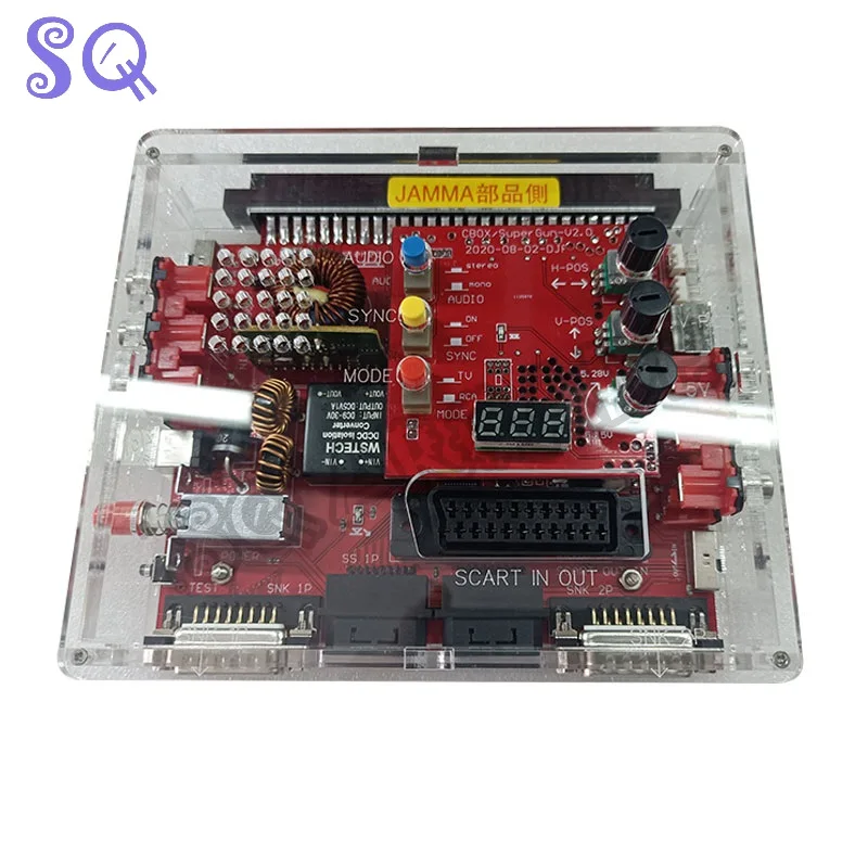 

Плата преобразователя 12 В 5 в JAMMA V2 CBOX 2,0, плата RGBS YCRCB Saturn SCART выход для SNK arcade JAMMA PCB Pandora box IGS, материнская плата