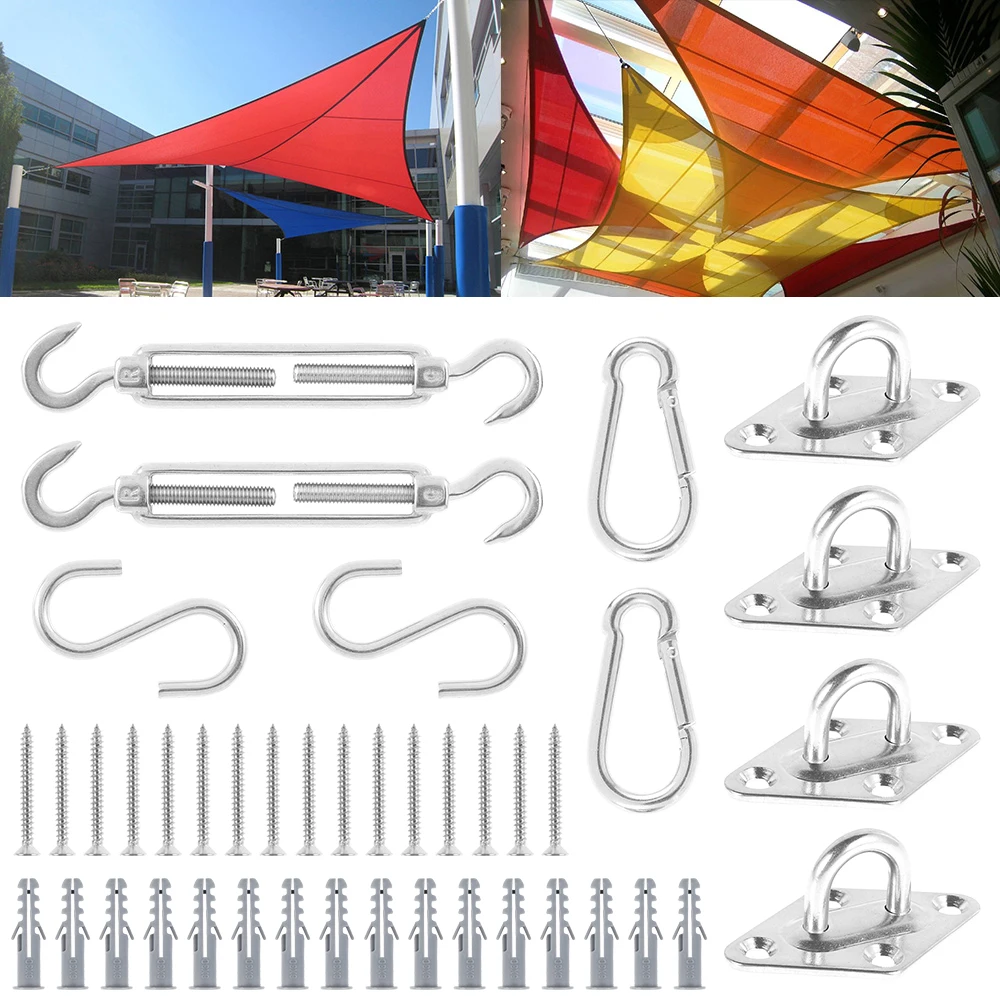 

Комплект креплений для установки тента, сверхмощный солнцезащитный козырек, комплект оборудования из нержавеющей стали садовый навес, инс...