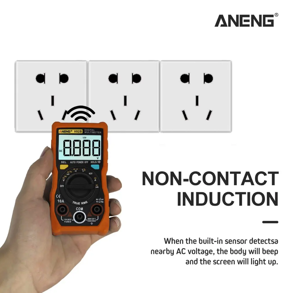 Aneng V02B мультиметр для передачи данных Ncv цифровой ЖК дисплей Ac/Dc вольтметр Авто
