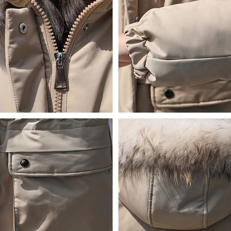 

Women's Jackets 2020 Slim Casual Long Parkas Female Winter Plus Size Solid Hooded With Fur Collar Cotton Padded Thick Coat Woman