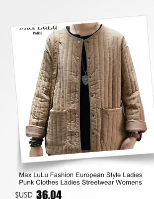 Max LuLu модные зимние куртки в китайском стиле женская уличная одежда в стиле панк женские стеганые пальто с цветочным рисунком винтажные свободные парки свободного покроя