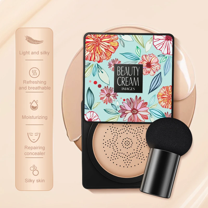 

CC Cream Moisturizing BB Foundation Air Cushion Mushroom Head Concealer No Blooming Waterproof And Sweatproof Long Lasting TSLM1