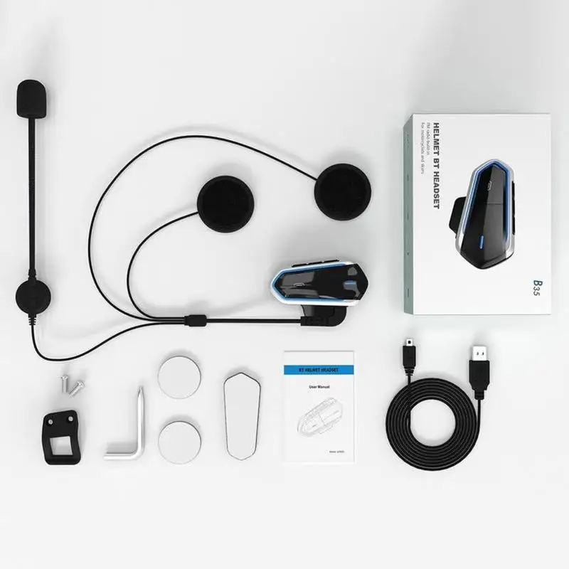 Водонепроницаемый B35 мульти BT интерфон 1000 м мотоциклетная гарнитура Bluetooth Moto шлем