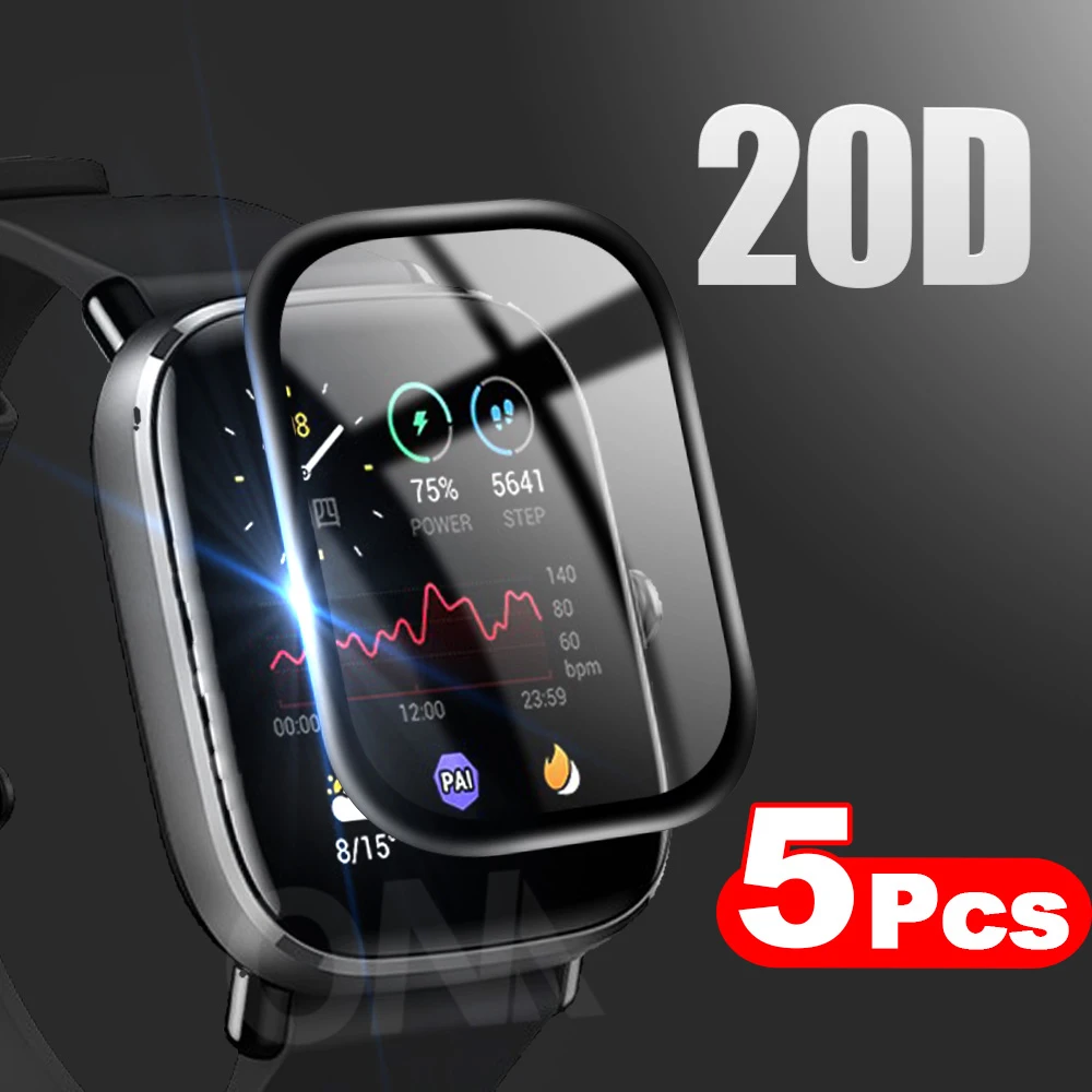 20D Curved Edge Full Coverage Soft Protective Film Cover For Amazfit GTS 2e 2 Mini POP BIP Screen Protector (Not Glass)