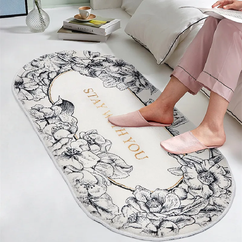 

Nordic Style Simple Bath Floor Mat Soft Non-slip Rugs Bathroom Carpet Living Room Bedroom Entrance Doormat