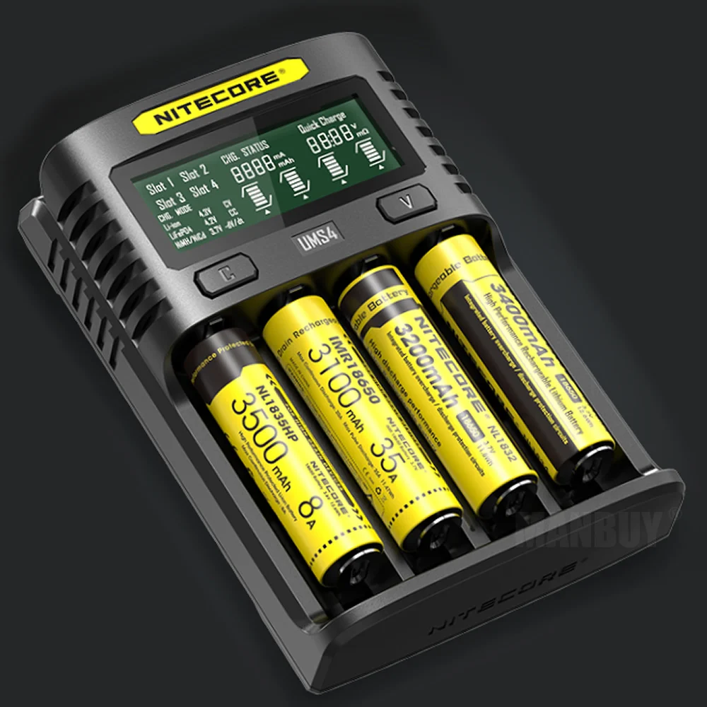 2021 NITECORE UMS4 интеллектуальное USB четырехслотовое превосходное зарядное устройство