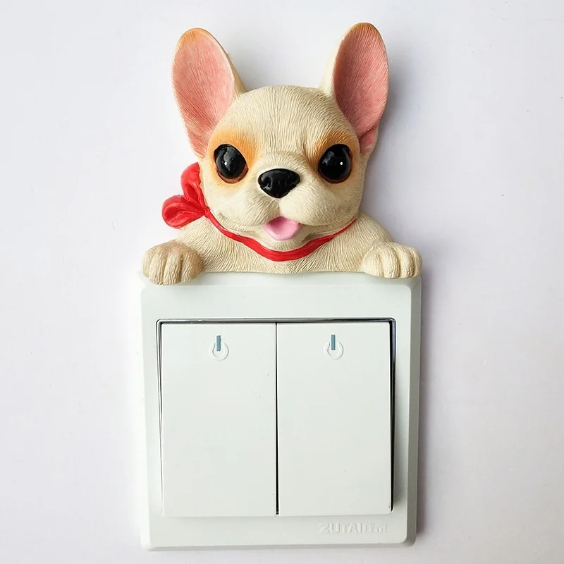 Резиновые настенные наклейки с животными на стену переключателем домашний декор