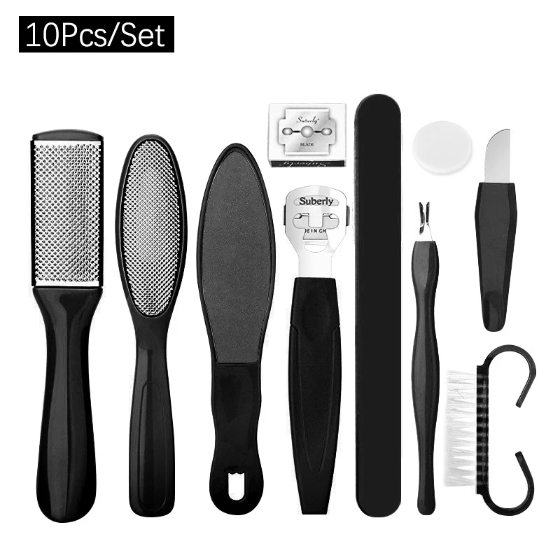 

8/10/11 in 1 Professional Foot Care Kit Stainless Steel Pusher Pedicure Tools Set Foot Rasp Peel Callus Feet Dead Skin Remover