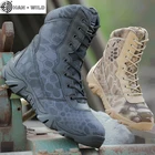 Ботинки мужские тактические, армейские ботинки, круглый носок, молния, кожа, повседневная обувь для путешествий, ботильоны, армейские, осень