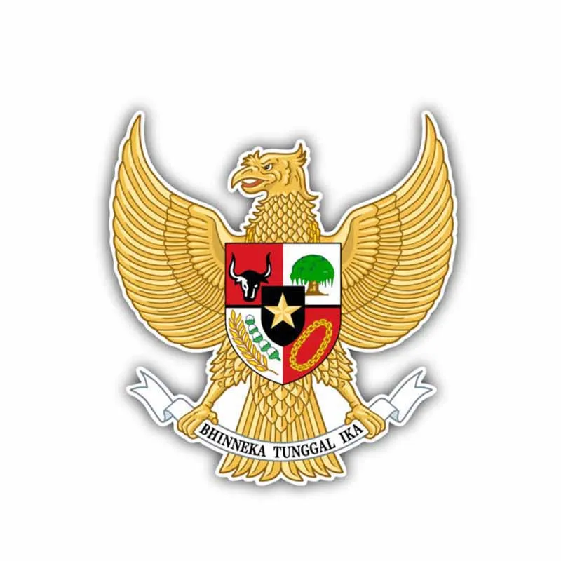 

Funny Indonesia Coat of Arms KK Decal Car Sticker Waterproof Reflective Laser Fashion Pvc 12CM X 12.9CM