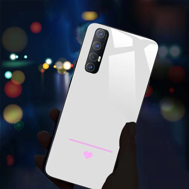 

For OnePlus Nord 6 6T Music Voice Control Back Tempered Glass Cover For OnePlus 7 7T 8 Pro LED Light Call Flash Cover Capa Coque