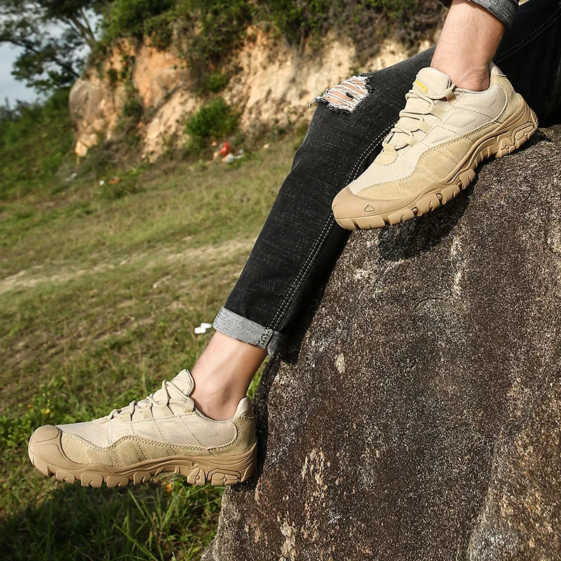 Men Hiking Shoes Waterproof Male Outdoor Climbing Shoes genuine leather Climbing Mountain Shoes Hiking Hunting Boots Sneakers