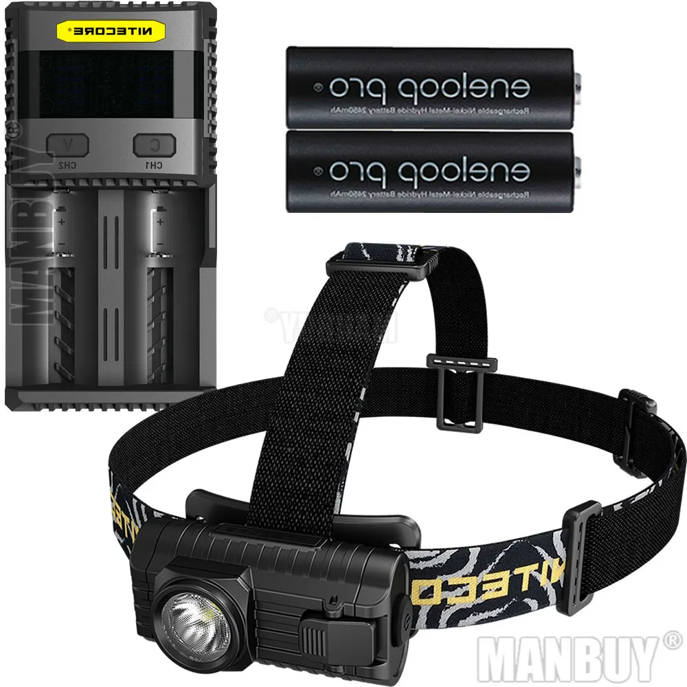 NITECORE HA23 + 2 аккумулятора xAA зарядное устройство SC2 лм CREE XP-G2 S3 светодиодная фара