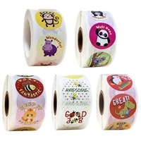 500pcsroll cute cartoon animal stickers diary scrapbooking teacher incentive reward sticker kids stationery decoration