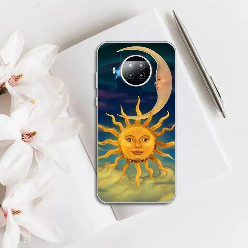 

Funny Sun Moon Face Phone Case Transparent for Xiaomi mi note 10 8 9 t HUAWEI p30 40 11 Samsung S 8 9 10 20 pro lite
