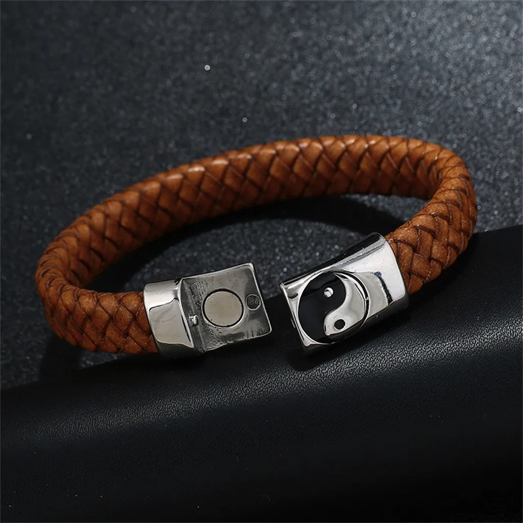 Женские браслеты pulseras mujer moda 2020 erkek bileklik из нержавеющей стали бублик кожаный