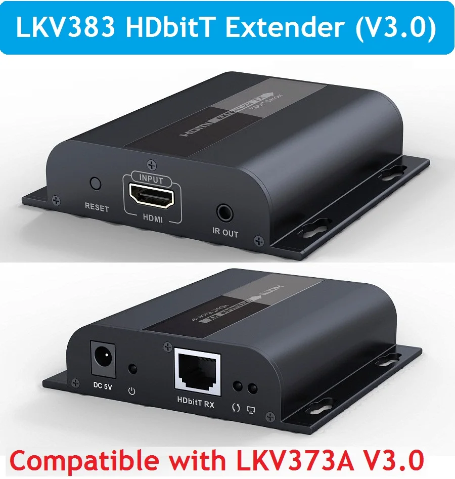 LKV383 HDbitT HDMI-совместимый удлинитель 120 м TCP/IP конвертер с ИК по Cat5e/6 Ethernet-кабелем