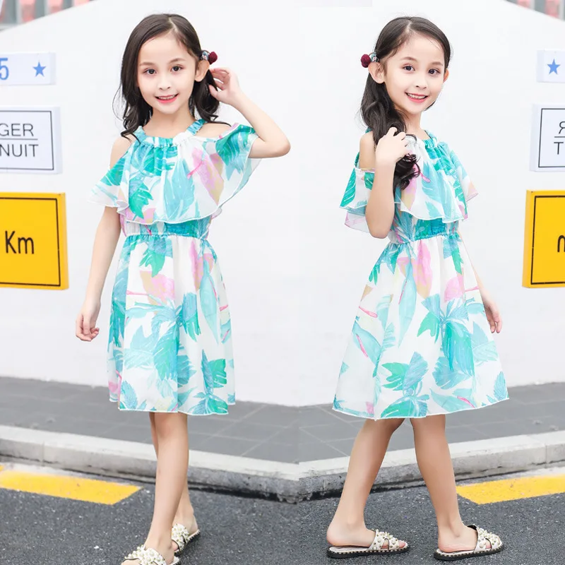 Teenage Girl Dresses Summer 2021 Children's Clothing Bohemia Kids Flower Girls Dress Chiffon Princess 7 8 9 10 12 Years | Детская