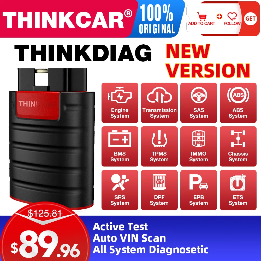 2021 OBD2 диагностический инструмент ThinkDiag все марки автомобилей всех сбросить 1 год