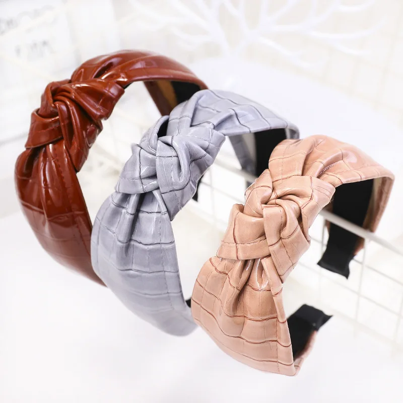 

Girls Hair Accessories Headwear Solid Color Hairband for women Wide Size Headband Elegant Cross Hair hoop Bands Female Korean