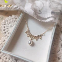 flyleaf crown luxury zircon pearl gold necklaces pendants real 925 sterling silver necklace for women fine jewelry wedding