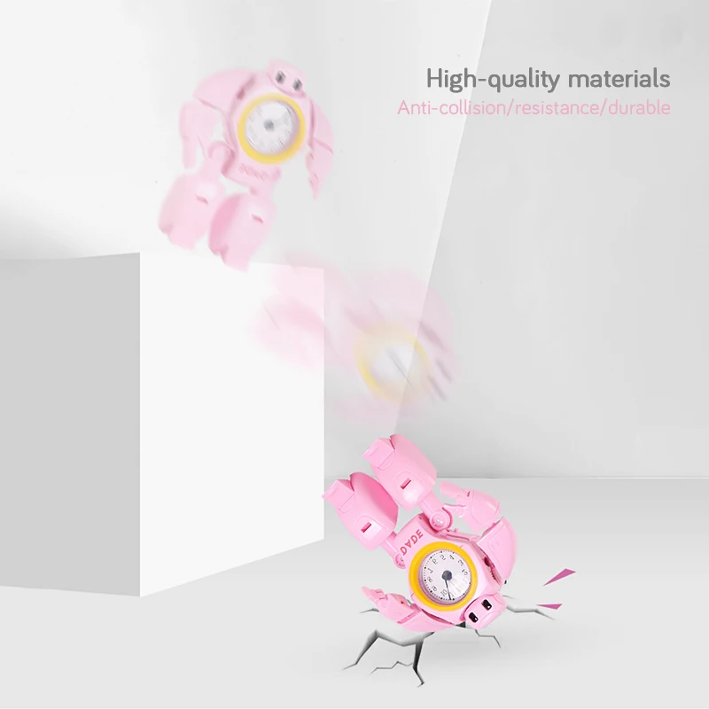 

Child Robot Alarm Clock Kid Toy Deformation Robot Table Clocks 2 Model Shape Creative Cartoon Desk Clock Students Kids Gift