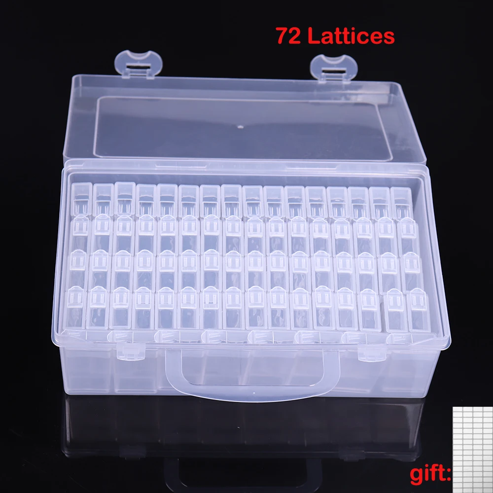 

72 Lattices Dismountable Diamond Embroidery Accessories Diamond Painting Boxes Cross Stitch Cases Storage Organizer Home Storage