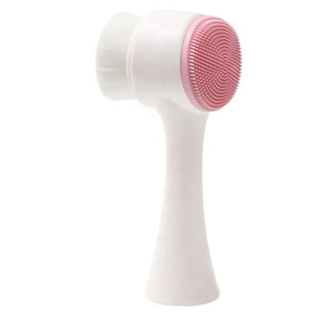 

Двусторонняя силиконовая щетка для мойки лица, мягкое волокно, инструмент для мойки лица, инструмент для ухода за кожей