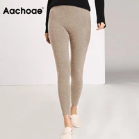 aachoae autumn winter women leggings 2021 solid casual slim pants trousers high waist sportwear ladies ankle length leggings