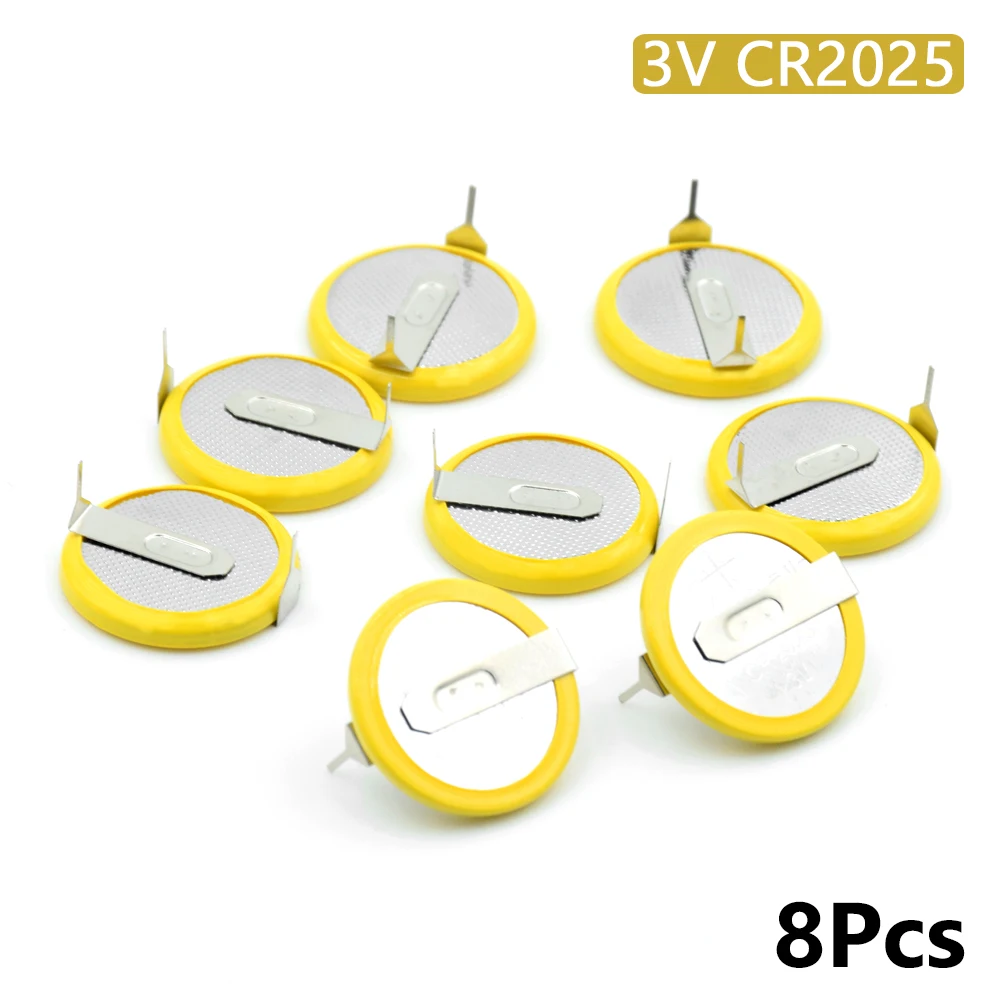 

Аккумулятор YCDC 8X CR2025 с 2 штырьками, 3 в, высокоэнергетическая монетка для небольших электронных устройств, пульт дистанционного управления, ...