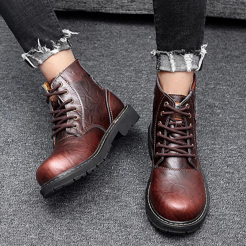 Мужские и женские ботильоны ручной работы модные водонепроницаемые ботинки на