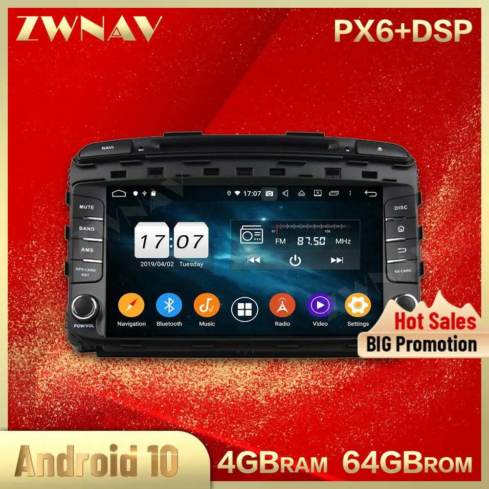 

2 din Android 10.0 screen Car Multimedia player For KIA SORENTO 2015 BT video audio stereo wifi GPS navi head unit auto stereo