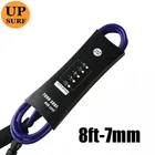 Прямой поводок 8 футов, 7 мм, фиолетовый цветной поводок для доски для серфинга, супер прочный неопреновый поводок для серфинга