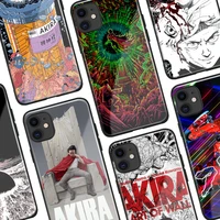 akira black anime tempered glass soft silicone phone case for iphone se 6s 7 8 plus x xr xs 11 12 13 mini pro max cover shell
