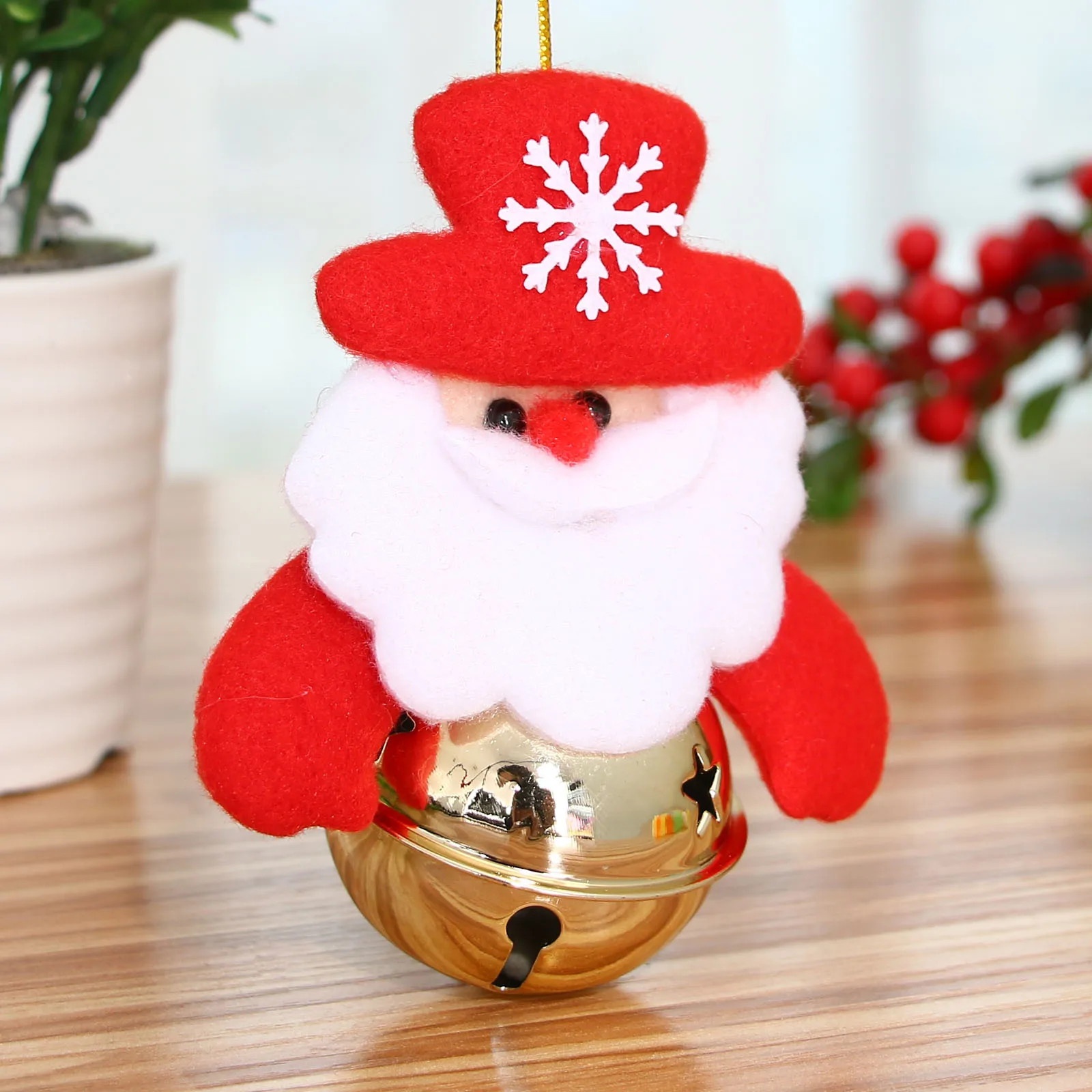 New 1pcs Mini Christmas Bells Pendant Tree Snowman Bell Ornaments Santa Claus Doll Decorations | Дом и сад