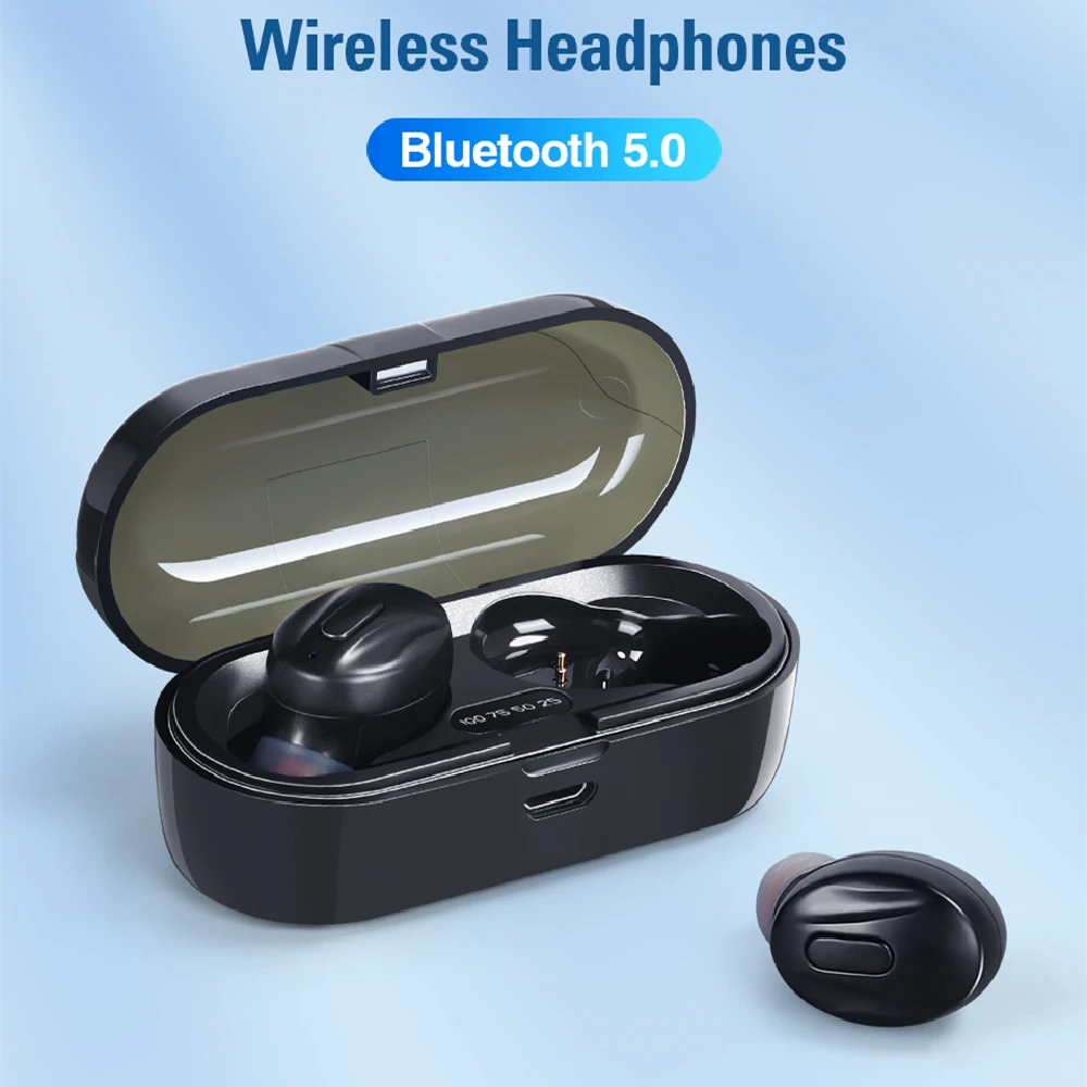 

Bluetooth-Compatible V5.0 Earphones TWS True Wireless Headphones In-Ear Earbuds Waterproof Mini Headsets Stereo Sports Earpiece